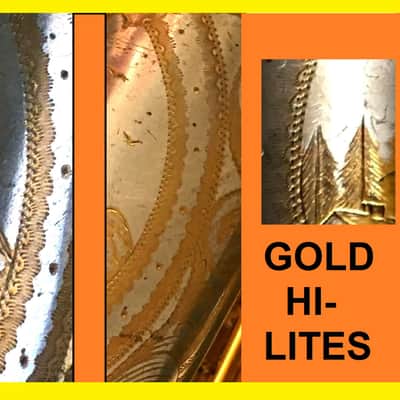 " THE CABIN " GOLD PLATE / SILVER HI-LITES STENBERG PORTRAIT C. G. CONN 1925 CHU BERRY ALTO SAXOPHONE REPAD READY FREE SHIP image 4