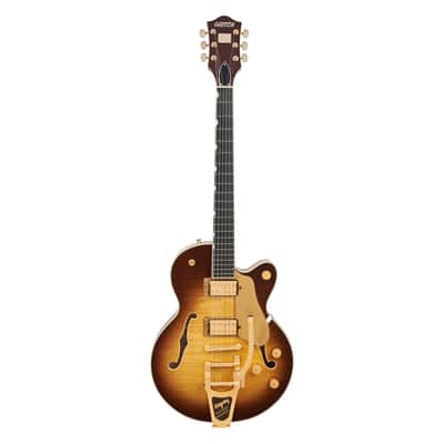 Used Gretsch Broadkaster Jr. LX Figured CB w/ String-Thru Bigsby - Caramel Dawn image 2