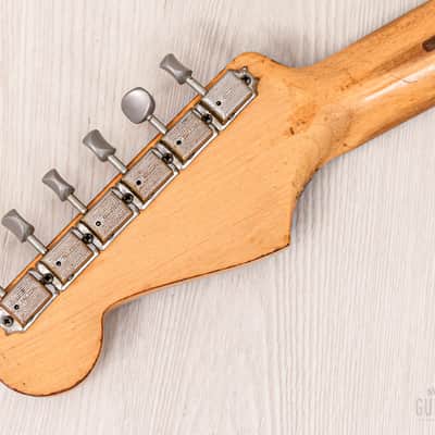 1956 Fender Stratocaster Vintage Guitar One-Piece Ash, Blonde w/ V Neck & Tweed Case image 5