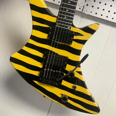 Guild X-79 Striped 1980s. Yellow & Black Zebra stripes w/OHSC & Trem Arm image 4