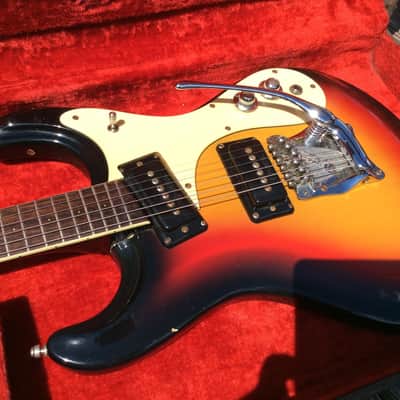 1966 Mosrite Ventures Model MK 1 Sunburst vintage with original case image 4