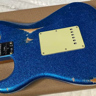 NEW ! Fender Custom Shop Limited Edition 1960's DUALMAG II Stratocaster - Journeyman Relic - Aged Blue Sparkle Finish - AAA Rosewood Board - Authorized Dealer - 7.9lbs - G07110 image 11