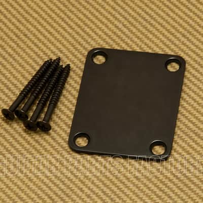 ENP4-B Black Standard 4-Bolt Neck Plate Kit For Fender Guitar & Bass w/ Screws
