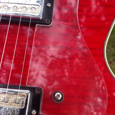 DeArmond M72 Bluesbird  2000-ish Cherry Flame Top Les Paul w/ Gold Tone Pups image 5