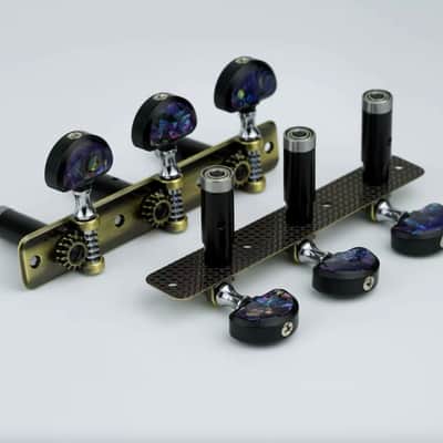 Bronze 3+3 Classical Guitar Machine Heads Tuning Pegs with Abalone Buttons Handles image 4