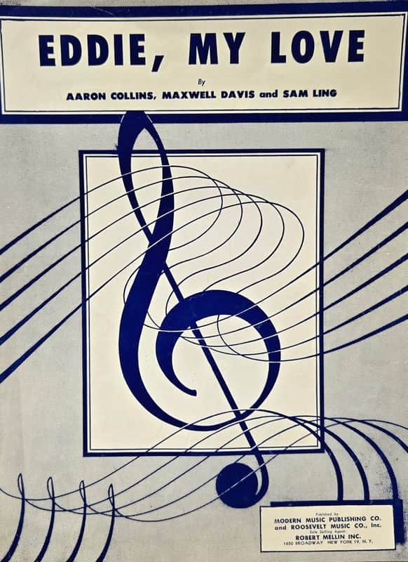 (USED/VINTAGE Sheet Music) Eddie, My love- Piano/Vocal/Chord Names image 1