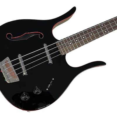 Danelectro D58LHB-BKRD 1958 Longhorn Body with F-Hole Short Scale Neck 4-String Electric Bass Guitar image 4