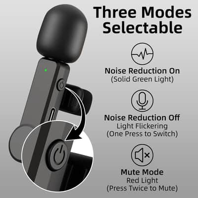 Wireless Lavalier Lapel Mini Microphone for iPhone iPad Android - Noise Cancelling Phone Microphone USB C & Lightning for Video Recording Vlog TikTok YouTube image 3
