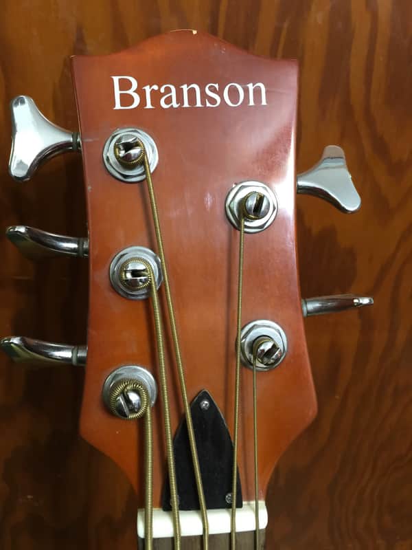 Branson 5-string fretless resonator bass - Burst image 1
