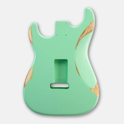 Finished Alder Strat-Style Guitar Body - Relic Surf Green image 2