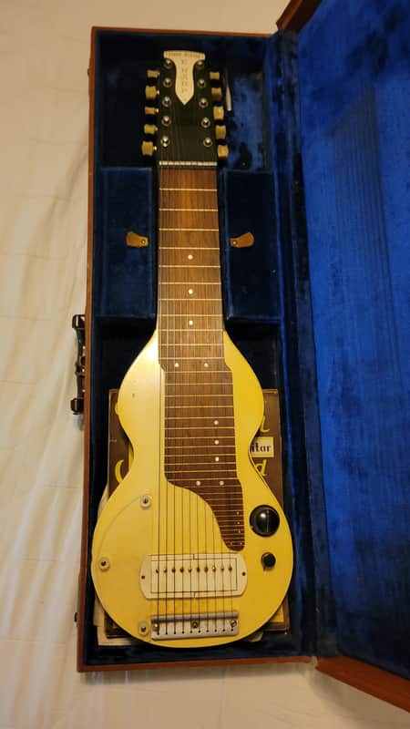 Eddie Alkire 10 String E Harp 1948 White image 1