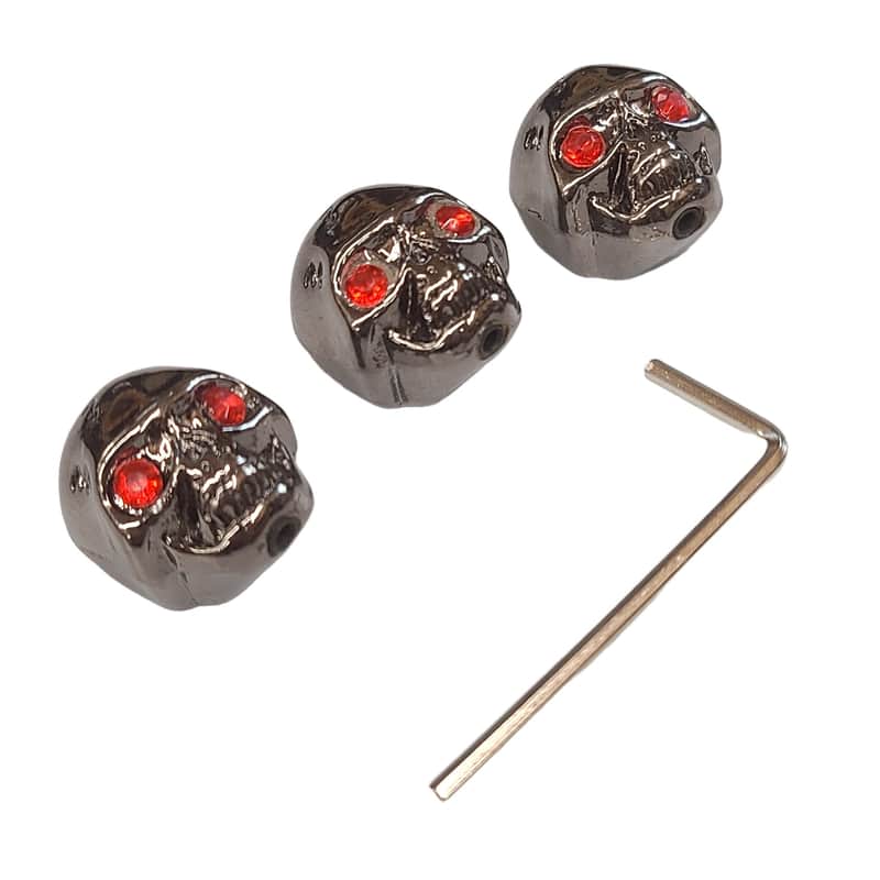 3 Nickel Knob Volume Tone Control Skull Style Electric Guitar Bass Metal Brass image 1