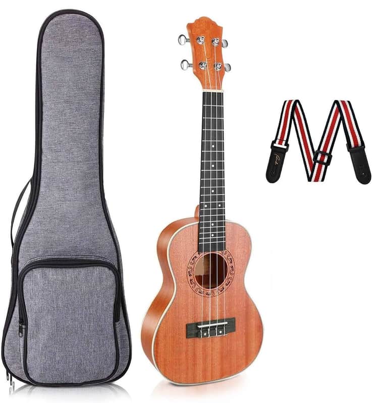 Concert Ukulele - Ukelele 23" Beginner Professional Kit with 12 Online Lessons, Gig Bag, Tuner, Strap, Aquila Strings Set image 1