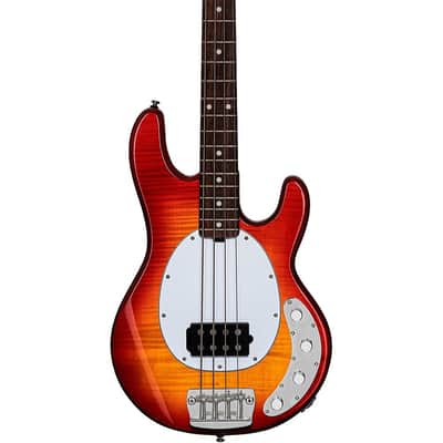Sterling by MusicMan StingRay RAY34FM-HCB-R2, Heritage Cherry Burst, electric bass image 1