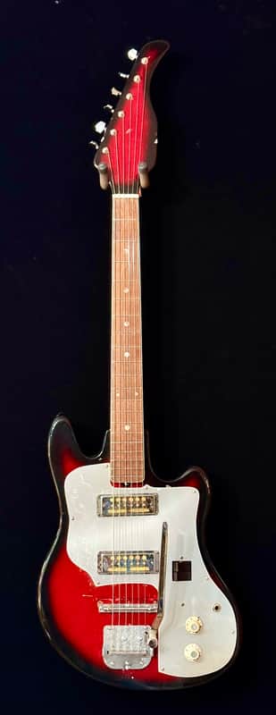Zenon Teisco TRE-100 1962-64 electric gold foil pickups vibrato Red black burst image 1