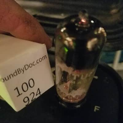 Tung-Sol Matched Pair (2) 12BH7A tNOS AT1000 TESTED Vacuum Tubes black plate 12BH7 dual triode 1950-1960 image 8