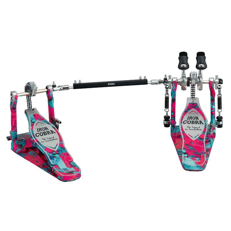 DOPPIO PEDALE BATTERIA TAMA IRON COBRA HP900PWMCS 50th Limited Iron Cobra Marble Coral Swirl Power Glide image 1
