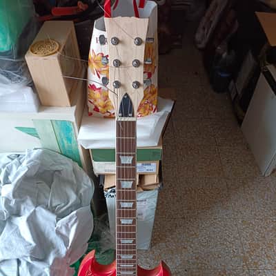 Custom Harley Benton SG type 2023 - Red, hand Carved in Florence, Italy. Custom Guitar, Solid Body; Vintage look Double cut image 8