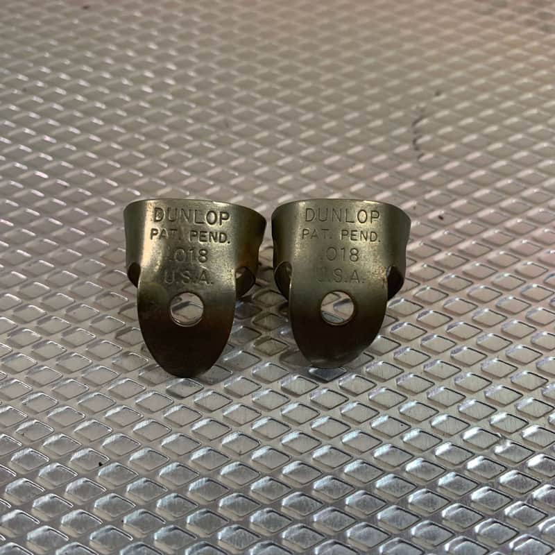 Dunlop Pat. Pend. .018 USA Finger Picks Nickel Patent Pending image 1