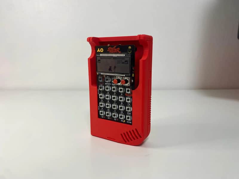 3D-Printed Pocket Operator Case with Stand – Retro Handheld Game Console Grip Ergonomics for Music Creation image 1