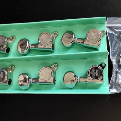 Kluson Nickel 6 in line Tuners, small rond butons, 1:18 MK6LN image 3