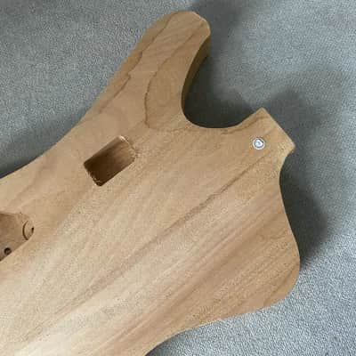 Mahogany Wood Firebird Style Bass Guitar Body image 9
