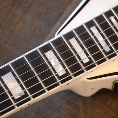 2009 Jackson Custom Shop LTD Randy Rhoads Concorde Tribute White w/ Black Pinstripes Relic +COA OHSC image 12