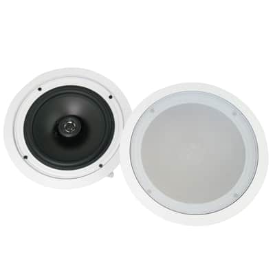 2) Rockville CC80T White 8" Commercial 70v Ceiling Speakers For Restaurant/ Bar image 2