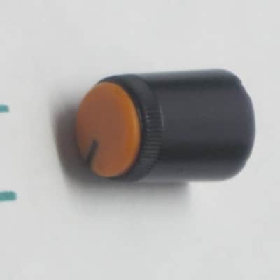 two used genuine Boss DF-2 KNOB, fits split shaft shaft (stem) mid 1980s/early 1990s - TOP: orange with black marker // SIDES: black // hard plastic (NO: pedal/other items) TOP side: some short scratches & few nicks / BLACK areas: few scratches image 11