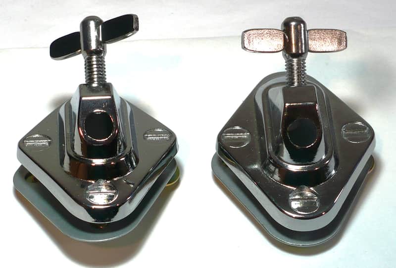 Disappearing Bass Drum Spur Mounting Brackets - Chrome image 1
