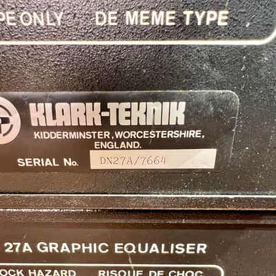 Klark Teknik DN27A Graphic Equaliser – 1970s – Matched PAIR consecutive serial num – RARE – Serviced – Warranty image 7