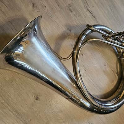 Helicon Eb Tuba Soviet 3 Valves Brass Pipe Wind Instrument Horn USSR Vintage and Rare image 2
