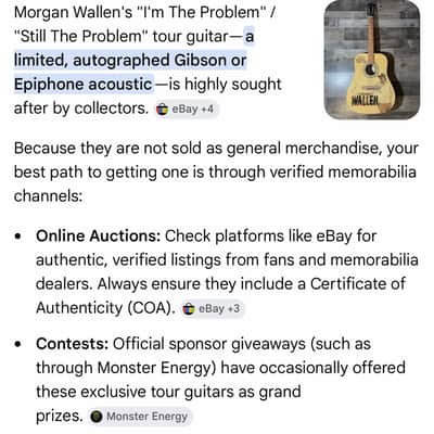 Morgan Wallen - Signed I’m The Problem 2025 (Tour Edition) Epiphone Songmaker DR-100 image 2