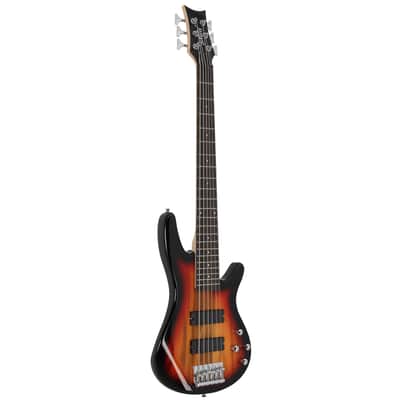 Glarry Full Size GIB 6 String H-H Pickup Electric Bass Guitar Bag Strap Pick Connector Wrench Tool 2020s - Sunset Color image 15