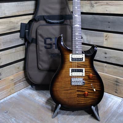 Used (2021) PRS SE Custom 24 Solid Body Electric Guitar Black Gold Burst Finish with Gigbag image 10