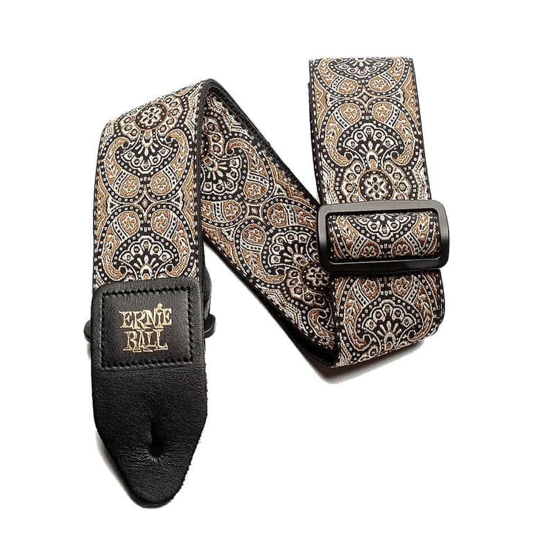 Ernie Ball P04163 Gold & Black Paisley Jacquard Strap image 1