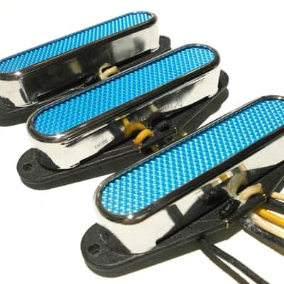 Stratocaster BLUE FOIL Pickups SET Hand Wound Q Foilcaster Custom by Q pickups image 3