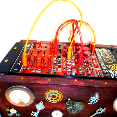 Synth Portal Steampunk Modular Powered Synthesizer-no modules 2025 - Wood/black & bronze image 4