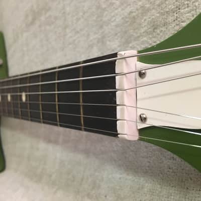 Vintage 1965 Airline Bighorn Green Solid Body Electric Guitar USA Made Kay + Original Gig Bag RARE image 5