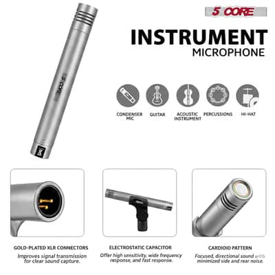 5 Core Conga Mic Snare Tom Set Professional XLR Cardioid Unidirectional Instrument Microphone Kit image 8