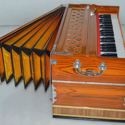 Handmade Harmonium 9 Stopper Chudidar Laying Style Best Multi Bellow42 Key Two Reed image 3
