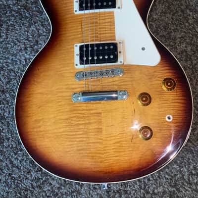Immagine 2015 Gibson Les Paul Less+ Desert Burst electric guitar made in the USA flame top - 5
