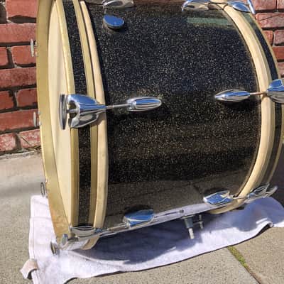 Ultra-rare Gretsch Bass Drum  Anniversary Black Sparkle 1958  22” image 18