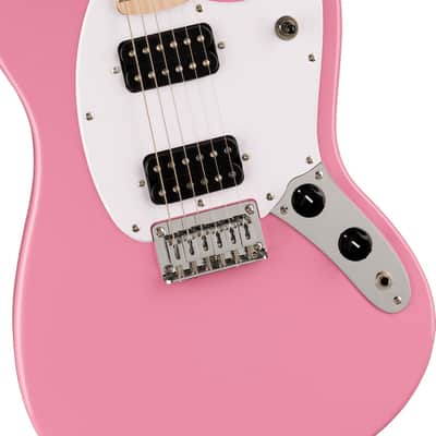 Squier - Squier Sonic Mustang HH - Electric Guitar - Maple Fingerboard - Flash Pink w/ White Pickguard image 1