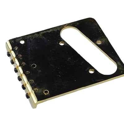 Gold Guitar Tele Style 6 Brass Saddles Bridge image 5