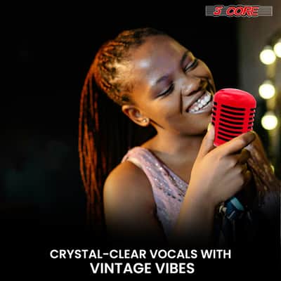 5Core Vintage Microphone Classic Dynamic Professional XLR Studio Retro Style Mic RED image 7