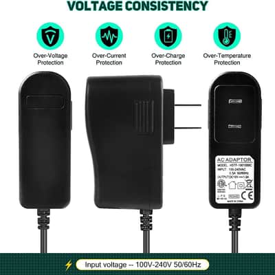 18Volt 1A Guitar Effect Pedal Power Supply Adapter 110-240V AC to DC Center Negative Plug for Guitar Pedal image 3