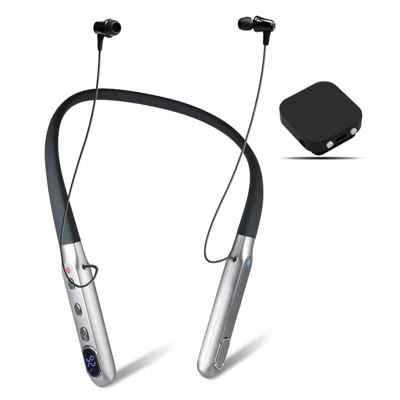 Rechargeable Hearing Amplifier to Aid TV Watching and Conversation, Wireless Neckband Headphones for Seniors & Adults, External Microphone Noise Cancelling, Works 50 Hours Per Charge image 1