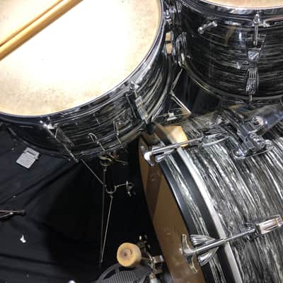 1963 Original Ludwig Black Oyster Pearl Drum Set, Signed Ringo-Beatle Spec Snare! Stage Played Sticks! Complete! Best Ringo Set Ever? image 6