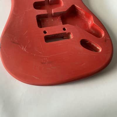 Red HSS Basswood Guitar Double Cutaway Body image 9